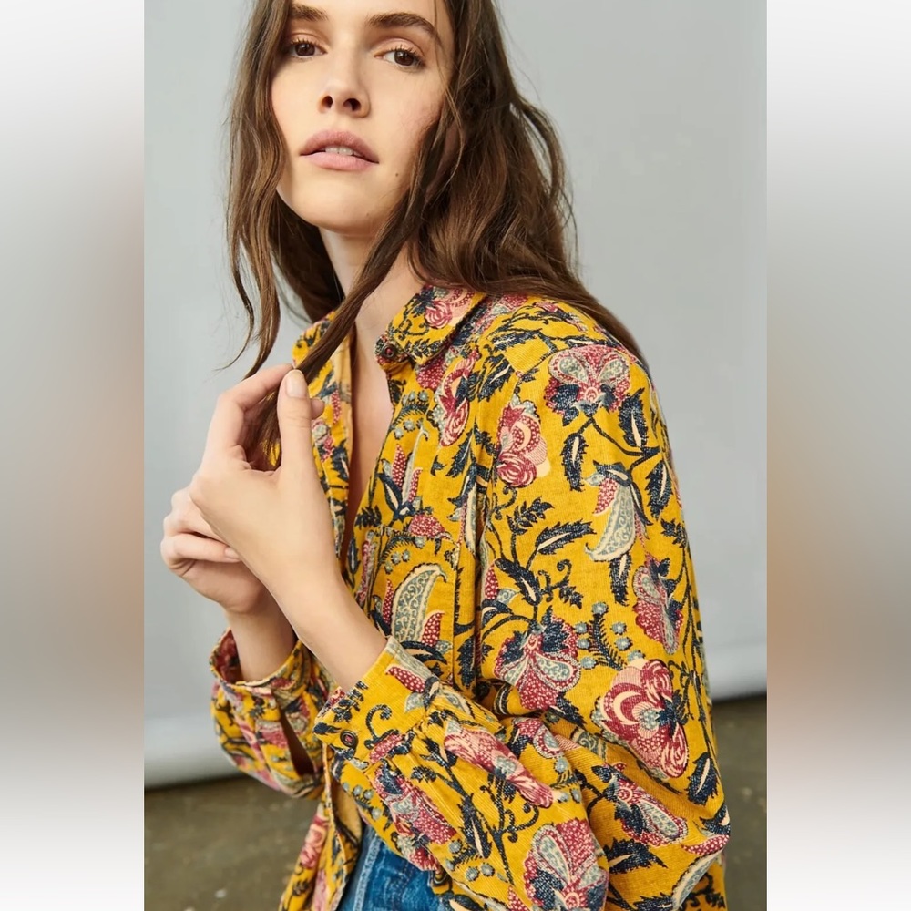 Anthropologie Pilcro Sigourney Corduroy Buttondown Size Large